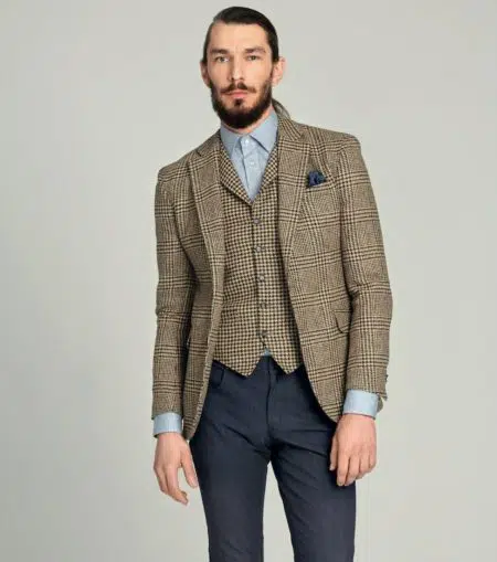 Tweed-Sakko und Tweed-Weste
