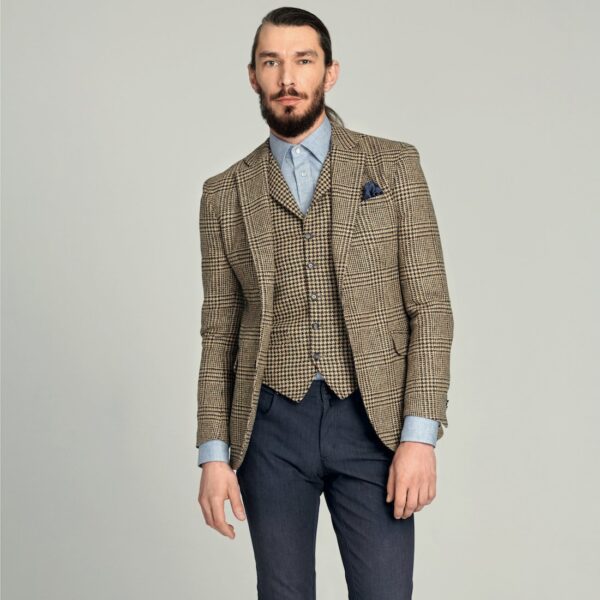 Tweedsakko und -weste im eleganten Casual-Style