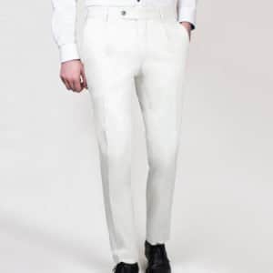 Bundfaltenhose in Hellgrau