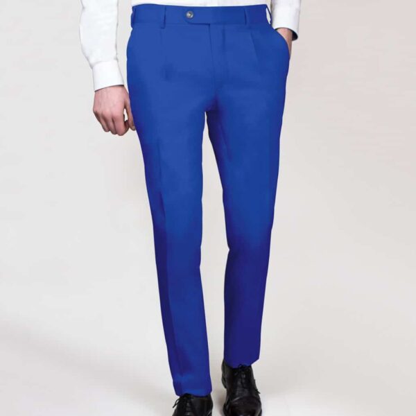 Klassische Bundfaltenhose in Royalblauu