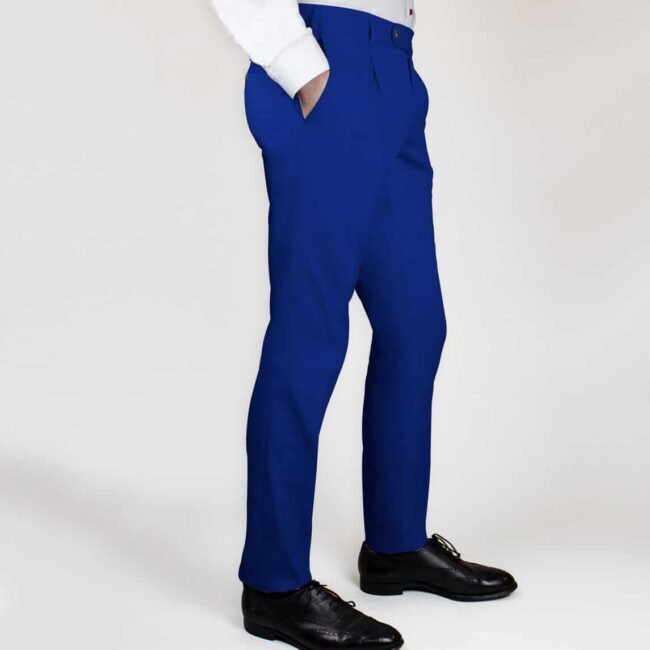 Bundfaltenhose in Royalblau