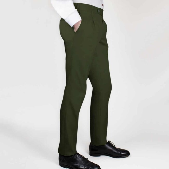 Bundfaltenhose in Dunkelgrün