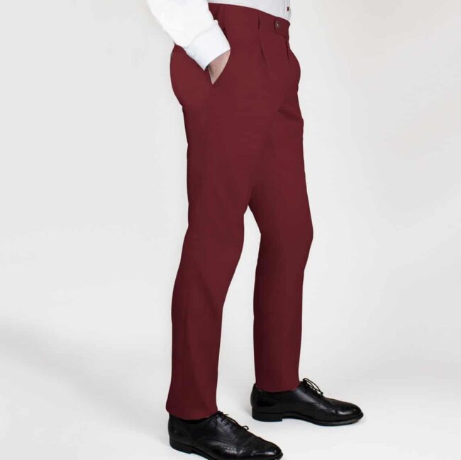 Bundfaltenhose in Bordeaux