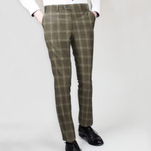 Sommerkaro front 9003 2 | Sportliche Karo-Hose in Beige-Braun
