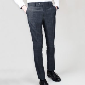 Elegante Karo-Hose in Dunkelblau