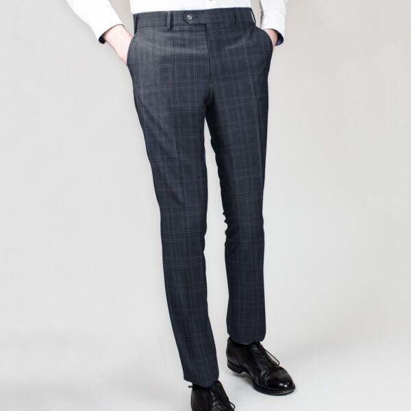 Elegante Karo-Hose in Dunkelblau