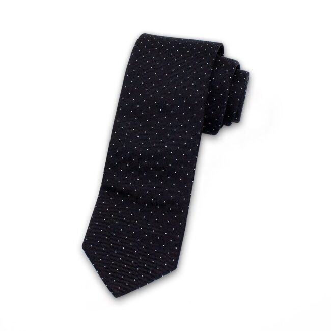 Krawatte Schwarz mit weißen Punkten