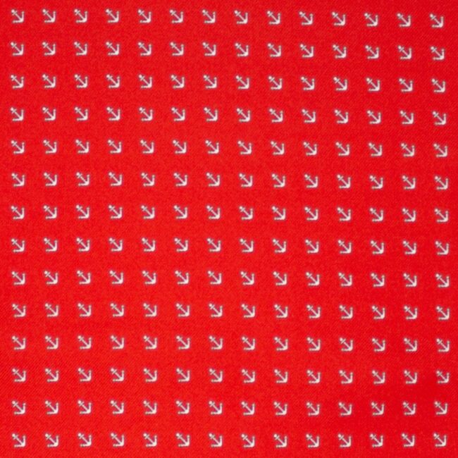 Macro 15 | Krawatte Rot mit weißen Ankern