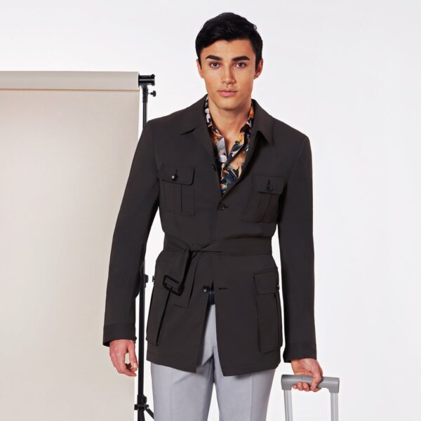 Safarijacke in Grau