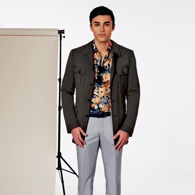 Safari Jacke offen | Safarijacke in Grau