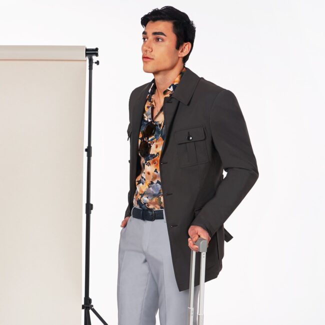 Safari Jacke seite | Safarijacke in Grau