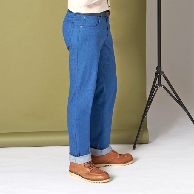 5Pocket 11 Ariston Side | Hellblaue Maßjeans, Kaschmir-Baumwoll-Stretch