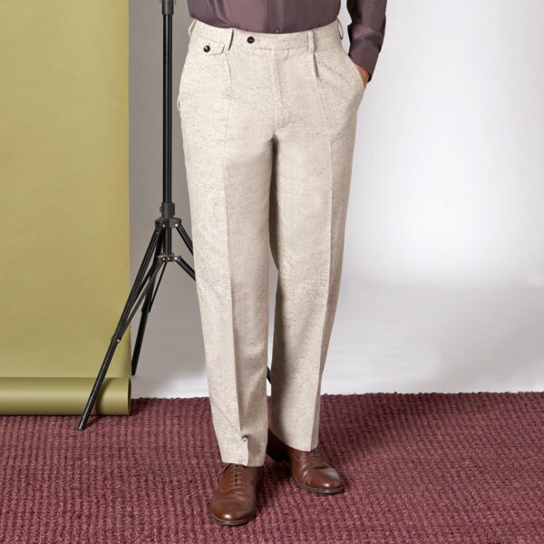 Beige-graue Tweed Hose