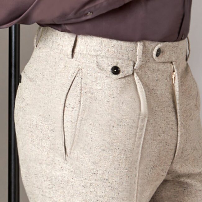 Tweedhose 2 HS Side | Beige-Graue Tweed Hose