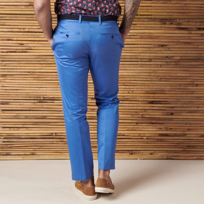 Blaue Chino hinten | Chino Azurblau
