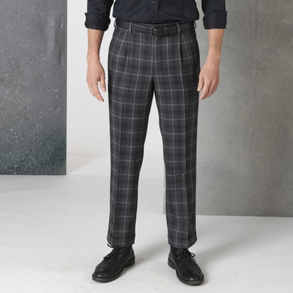 Graukarierte Tweed Hose