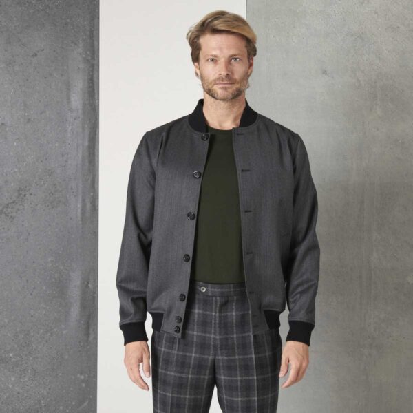 Grauer Blouson aus Twill