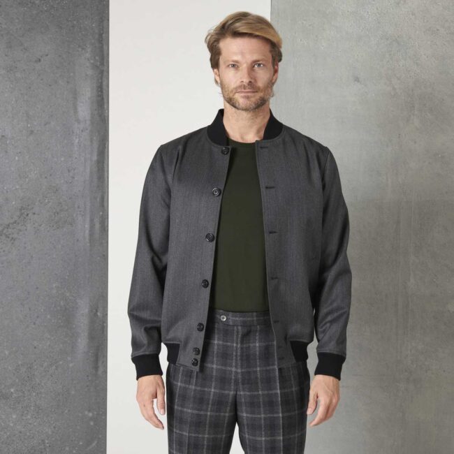 Grauer Blouson aus Twill