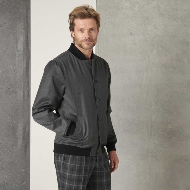 03 grauer Blouson 3 | Grauer Blouson aus Twill