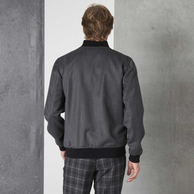 03 grauer Blouson 5 | Grauer Blouson aus Twill