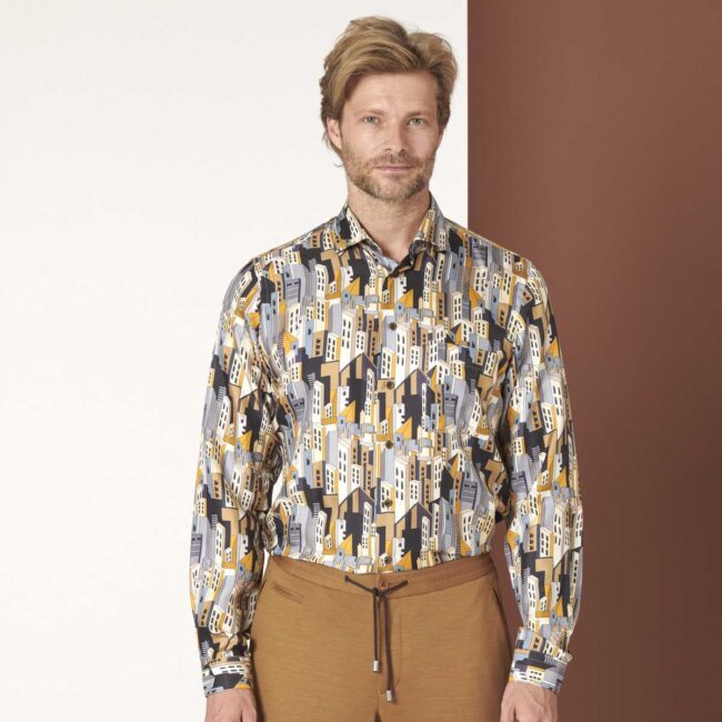 07 2 Printhemd Haus 2 | Seidenhemd mit Print