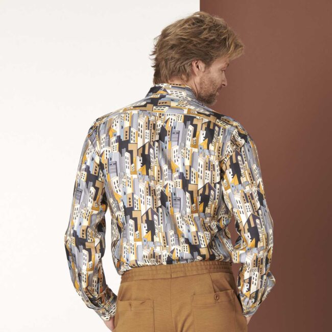 07 2 Printhemd Haus 4 | Seidenhemd mit Print