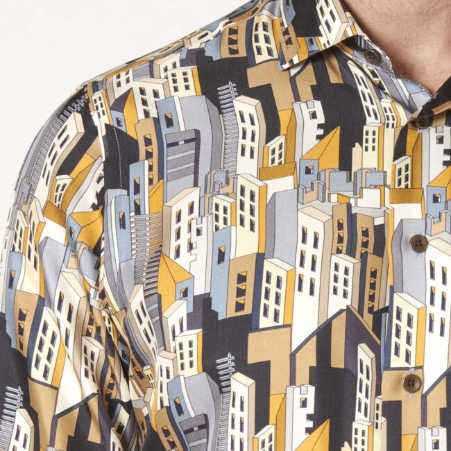 07 2 Printhemd Haus 5 | Seidenhemd mit Print