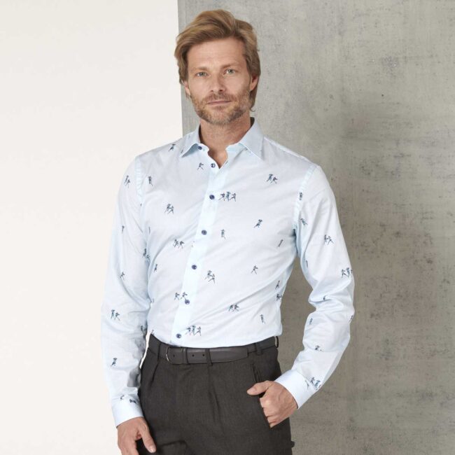 11 2 Gestreiftes Hemd Sportler 2 | Hemd mit Sportlerprint