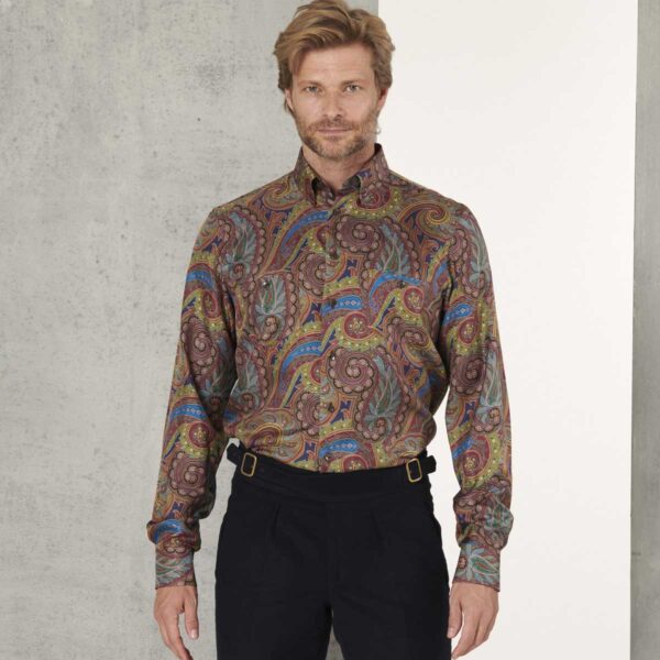 Seidenhemd mit buntem Paisley