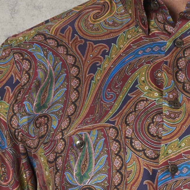 18 2 Paysley Hemd Seide 2 | Seidenhemd mit buntem Paisley