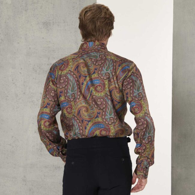 18 2 Paysley Hemd Seide 4 | Seidenhemd mit buntem Paisley