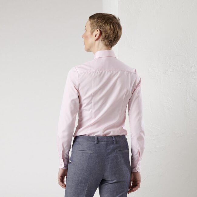 04 2 rosa Bluse hinten | Bluse in rosafarbenem Poplin